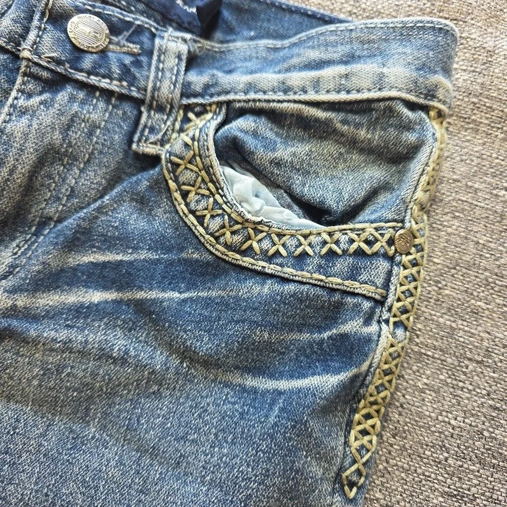 Rugby Road Jeans Girls Size 8 Blue Denim Thick Stitch